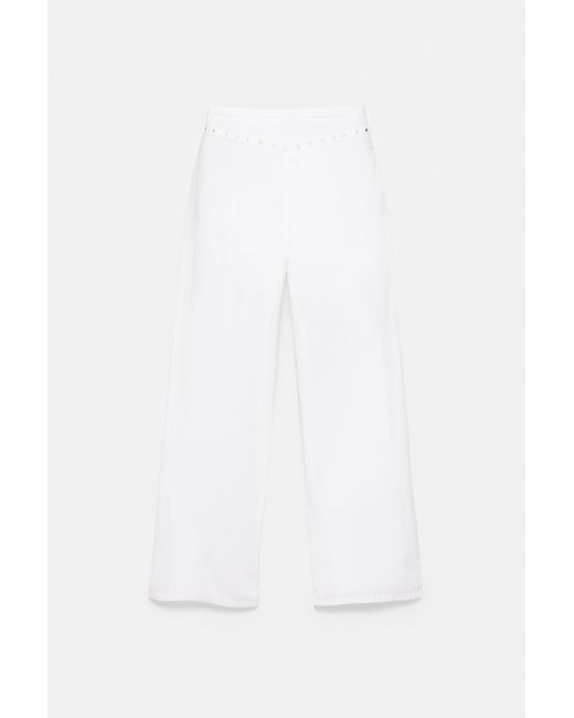 Pull&Bear White Studded Baggy Jeans