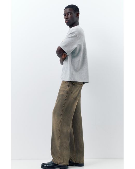 Pull&Bear Gray Regular Straight-Leg Jeans for men
