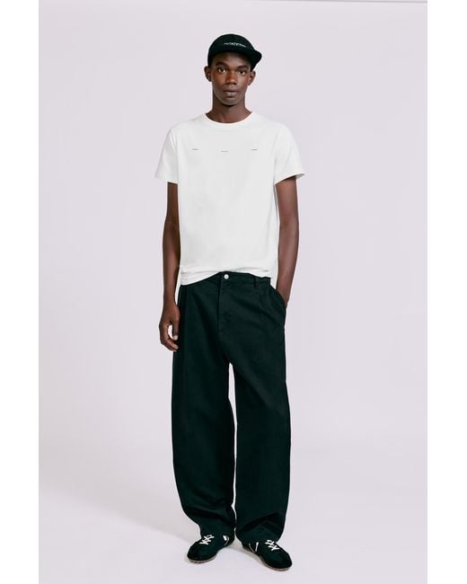 Pull&Bear White Muscle Fit Slogan T-Shirt for men