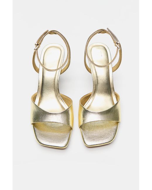Pull&Bear Blue Metallic Heeled Sandals
