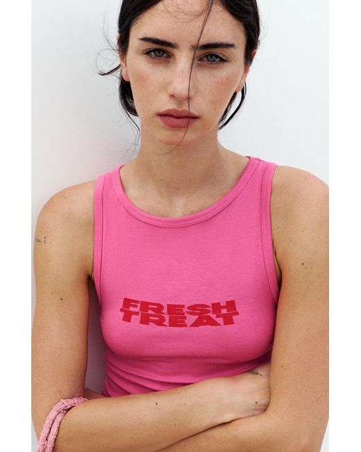 Pull&Bear Pink Grafik-Top