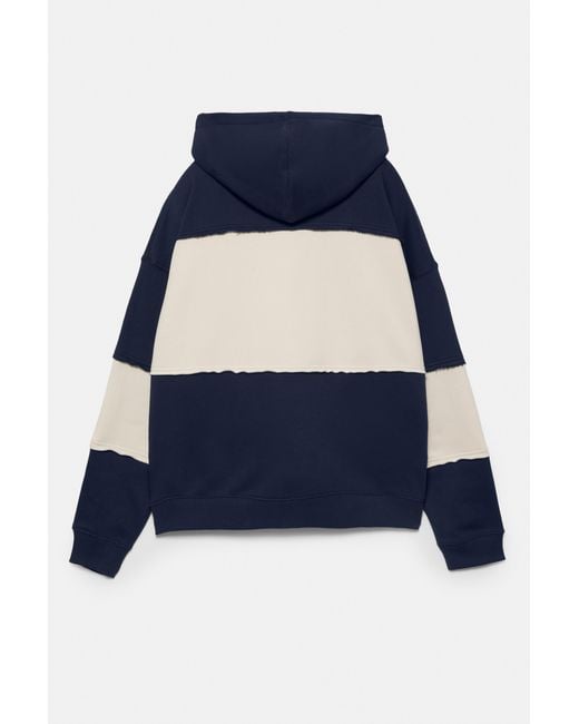 Pull&Bear Blue Stwd Studio Panel Hoodie for men