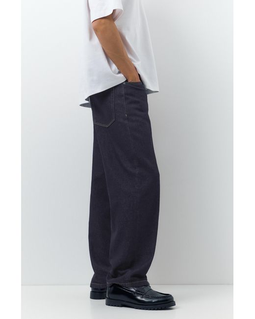 Pull&Bear Blue Baggy Jeans for men