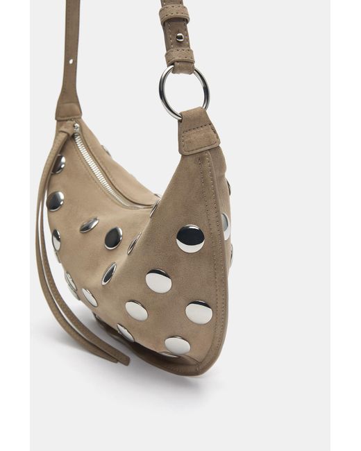 Pull&Bear Blue Studded Shoulder Bag