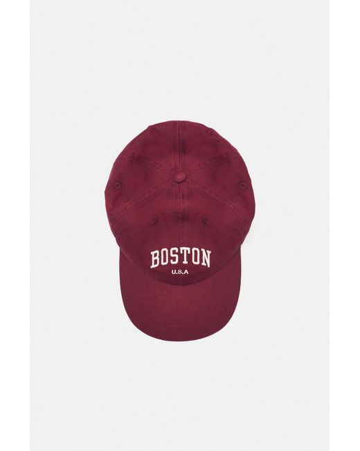 Pull&Bear Red Boston-Basecap Mit Stickerei