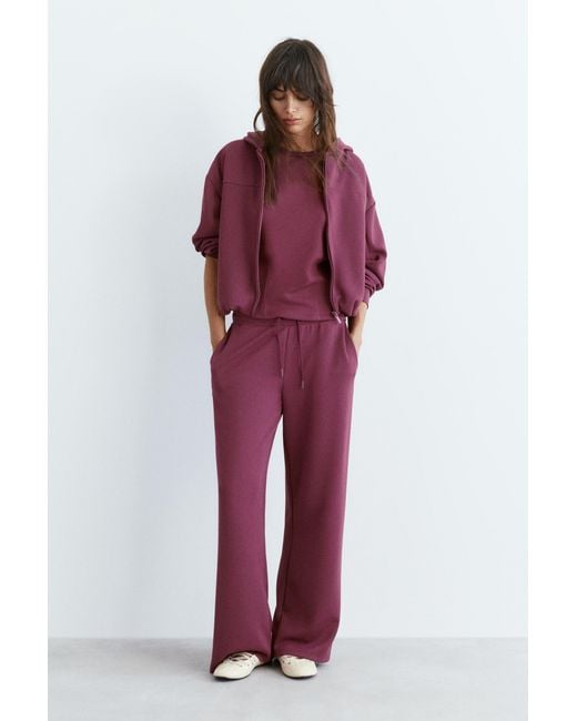 Pull&Bear Purple Soft Touch Hooded Sweatshirt