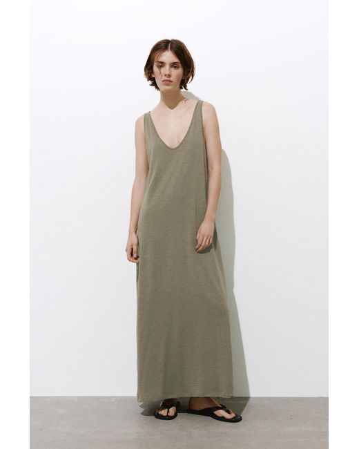 Pull&Bear Green Strappy Midi Dress
