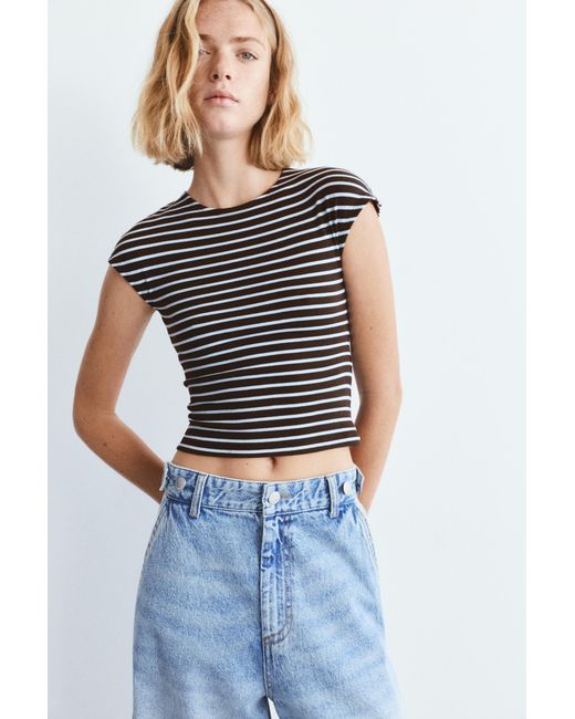 Pull&Bear Blue Fitted Short Sleeve T-Shirt