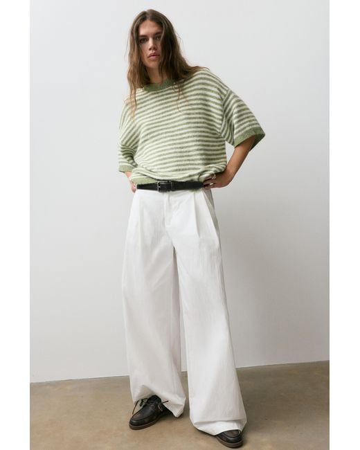 Pull&Bear Natural Kurzarm-Boxy-Pullover