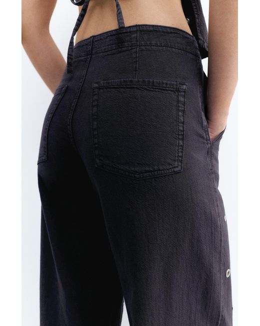Pull&Bear Blue Straight-Leg Jeans With Eyelets