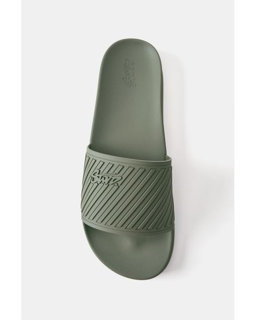Pull&Bear Black Stwd Rubberised Sandals for men