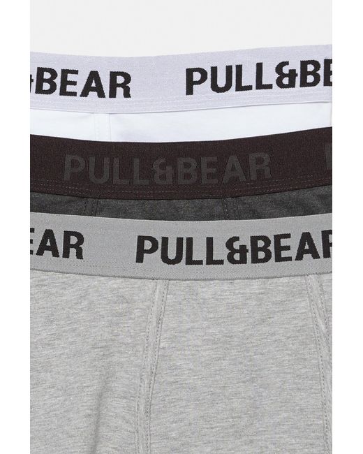 Pull&Bear White Pack Of 3 Boxers for men