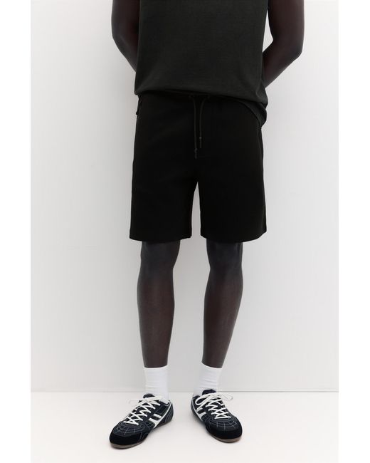 Pull&Bear Regular Fit Joggingbermuda in het Black voor heren