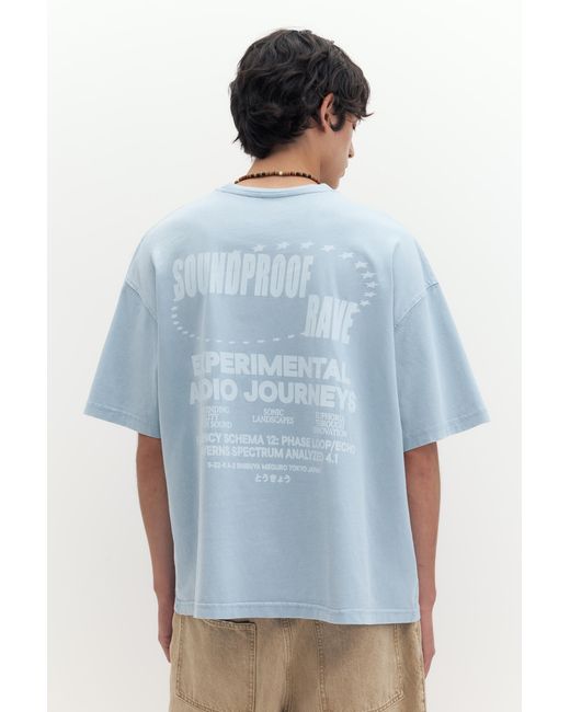 Pull&Bear Blue Stwd Boxy T-Shirt for men