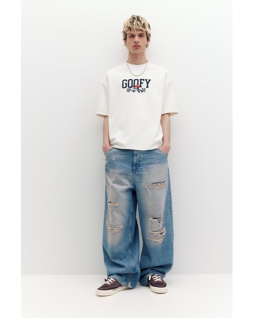 Pull&Bear White Goofy T-Shirt for men