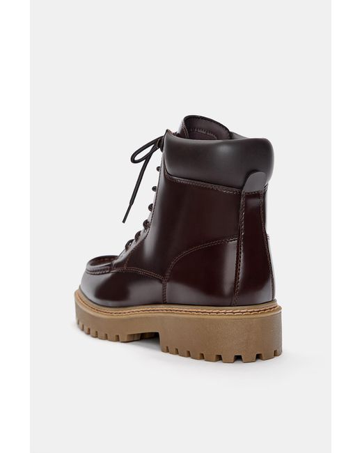 Pull&Bear Black Stwd Lace-Up Boots for men