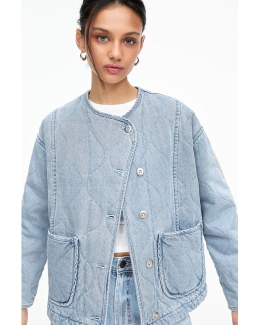 Pull&Bear Blue Padded Denim Jacket