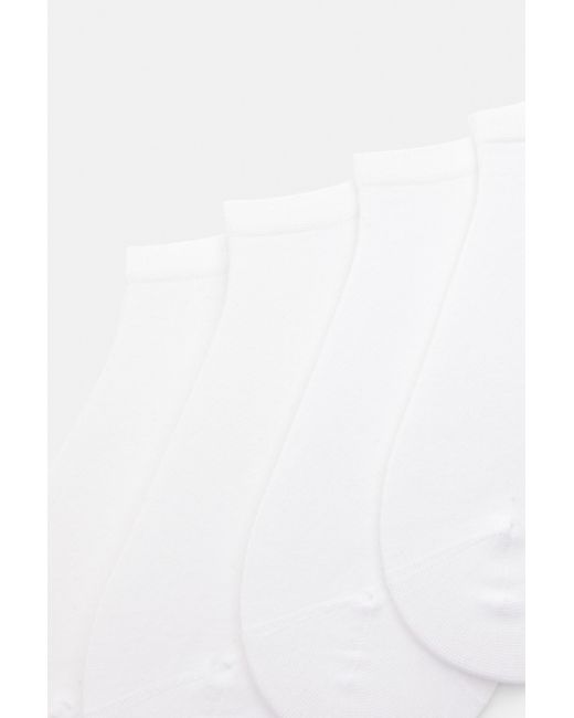 Pull&Bear 4-Pack Korte Witte Sokken in het Multicolor voor heren