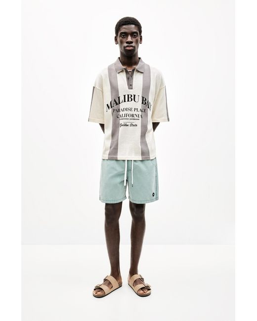 Pull&Bear Multicolor Stwd Garment Dye Swimming Trunks for men
