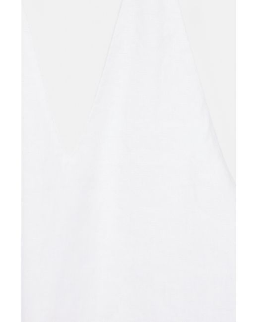 Pull&Bear Haltertop Van 100% Linnen in het White