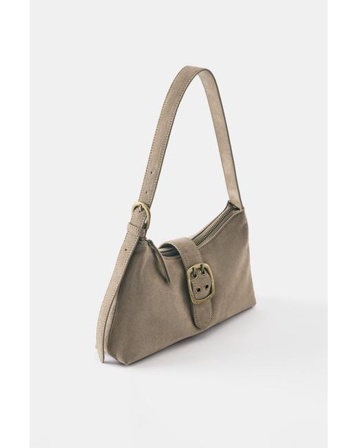 Pull&Bear White Buckle Shoulder Bag
