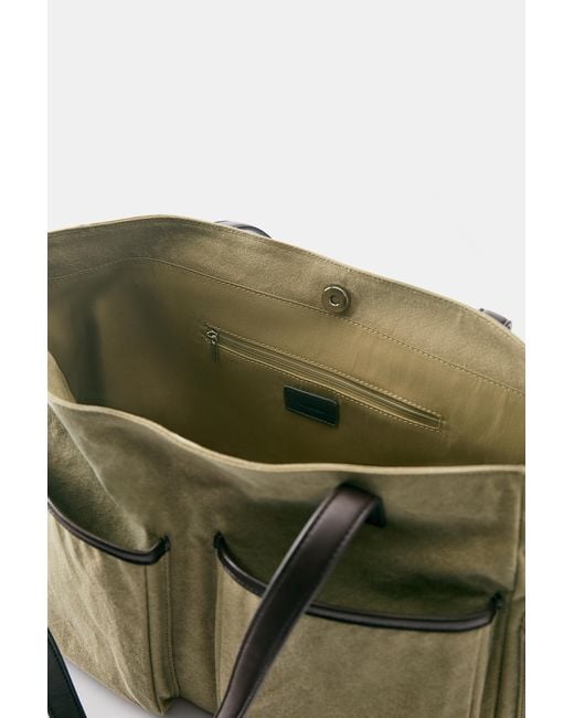 Sac Cabas Multipoches Pull&Bear en coloris Natural