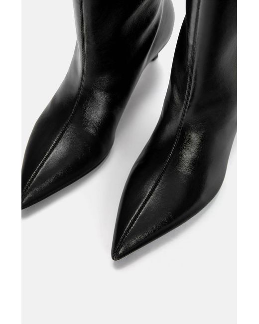 Pull&Bear Black Hohe Stiefel Mit Spitzem Absatz