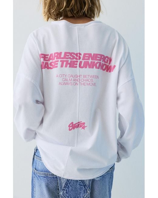 Pull&Bear White Stwd T-Shirt With Seams