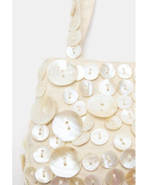Pull&Bear White Shoulder Bag With Buttons