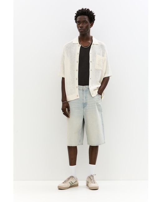 Pull&Bear White Skater Jorts for men