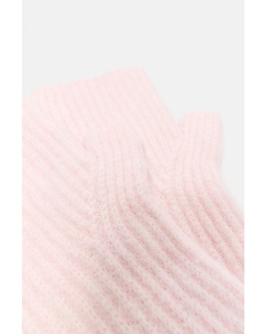 Pull&Bear Basic Gebreide Wanten in het Pink