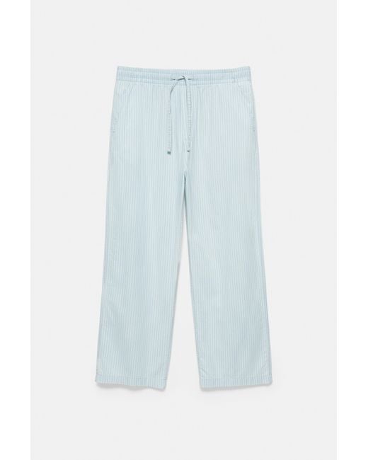 Pull&Bear Blue Striped Pyjama-Style Trousers for men