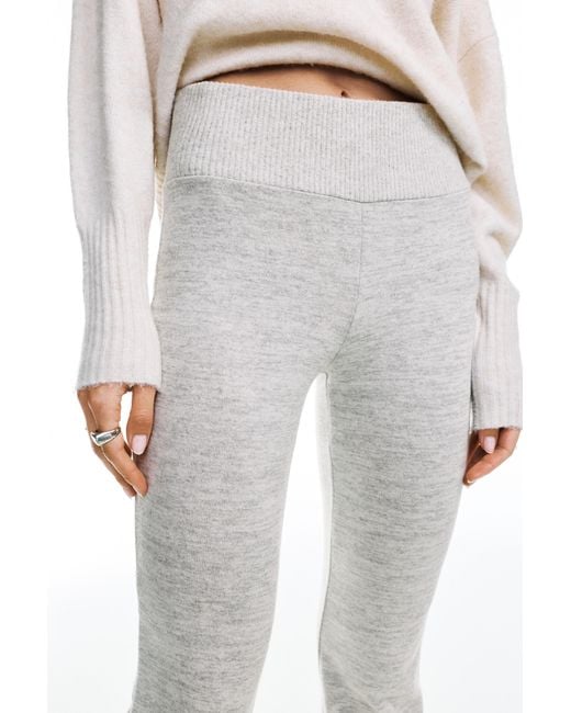 Pull&Bear White Soft Touch Flared Trousers