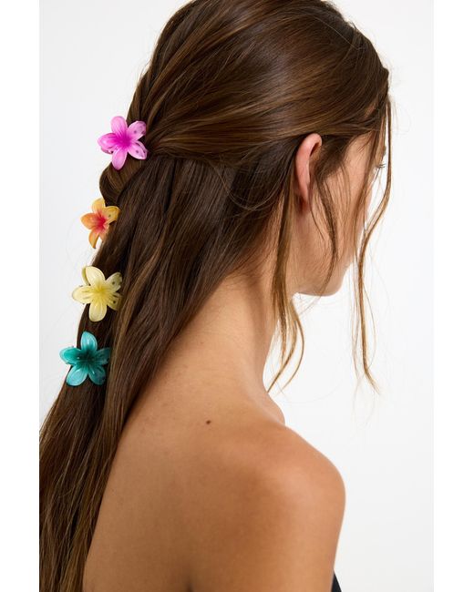 Pull&Bear Multicolor Pack Haarklammern Mit Hibiskus-Blumen