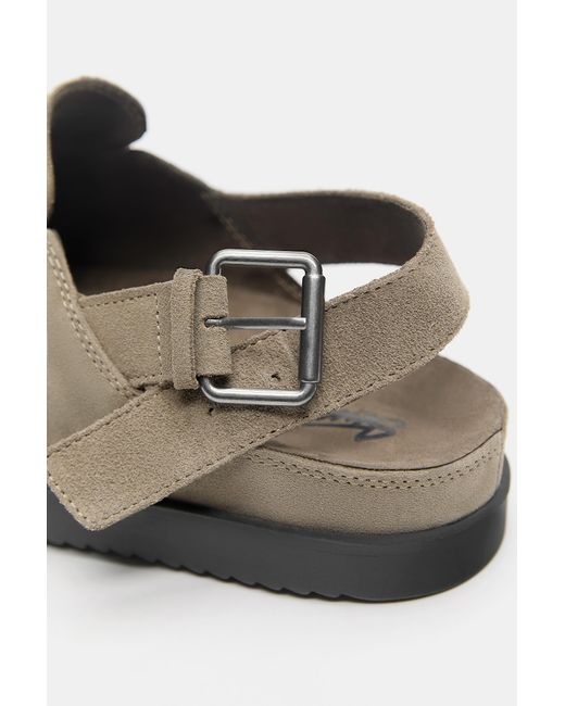 Pull&Bear White Stwd Lace-Up Leather Clogs for men