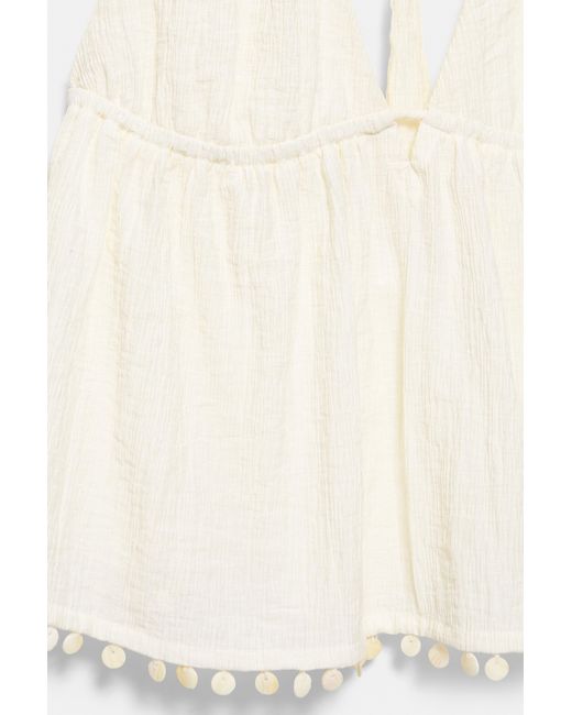 Pull&Bear Natural Shell Detail Halter Top