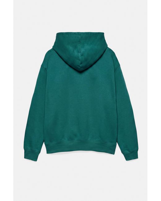 Pull&Bear Basic-Kapuzensweatshirt in Green für Herren