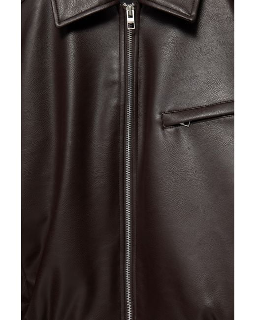 Pull&Bear Black Leather Effect Dad Jacket