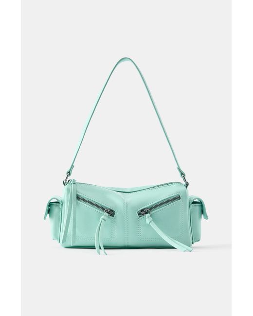 Borsa A Spalla Multipocket Con Cerniere di Pull&Bear in Green