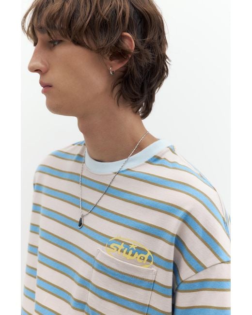 Pull&Bear Gray Striped Stwd T-Shirt for men