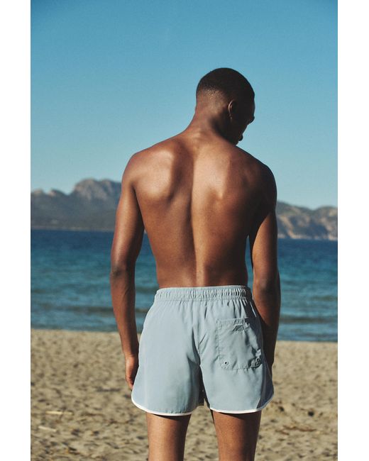 Pull&Bear Blue Stwd Board Shorts for men