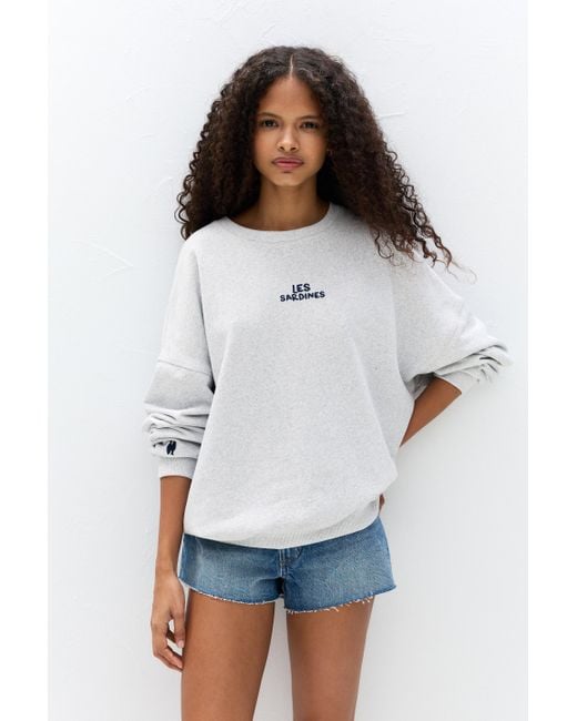 Pull&Bear White Sardine Sweatshirt