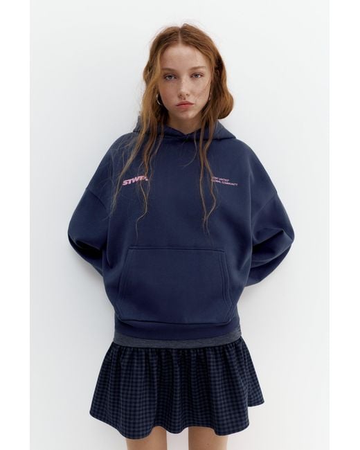Pull&Bear Blue Stwd Star Hoodie