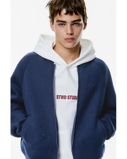 Pull&Bear Blue Stwd Bomber Jacket for men