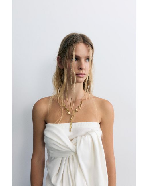 Pull&Bear Lange Watervalketting in het Blue