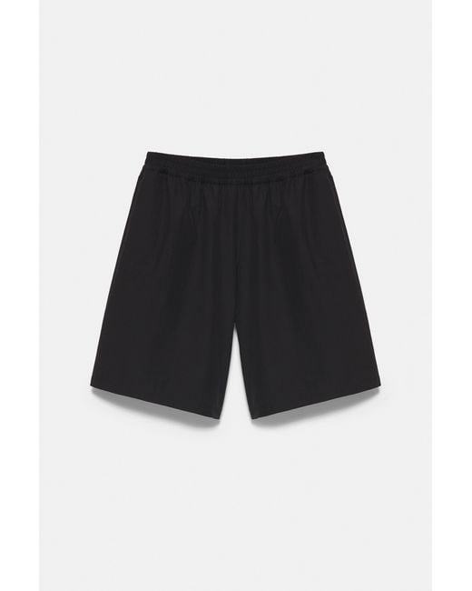 Pull&Bear Black Technical Bermuda Shorts