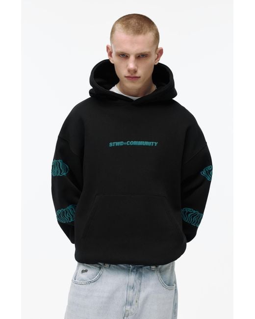 Pull&Bear Black Stwd Community Hoodie for men