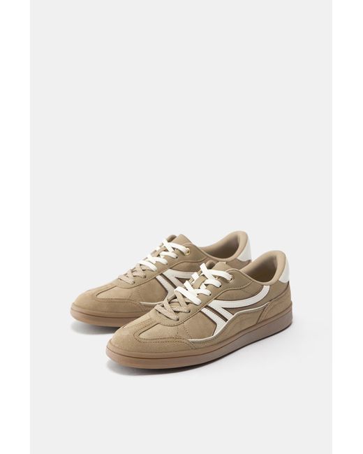 Pull&Bear Blue Retro Trainers With Detail