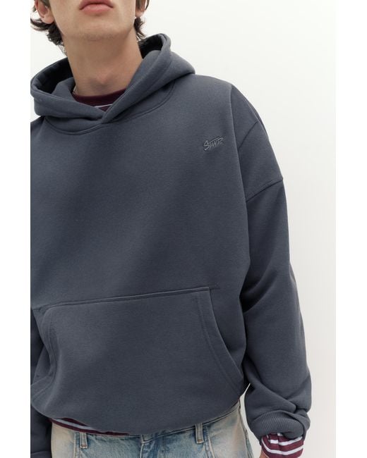 Pull&Bear Black Stwd Embroidered Hoodie for men