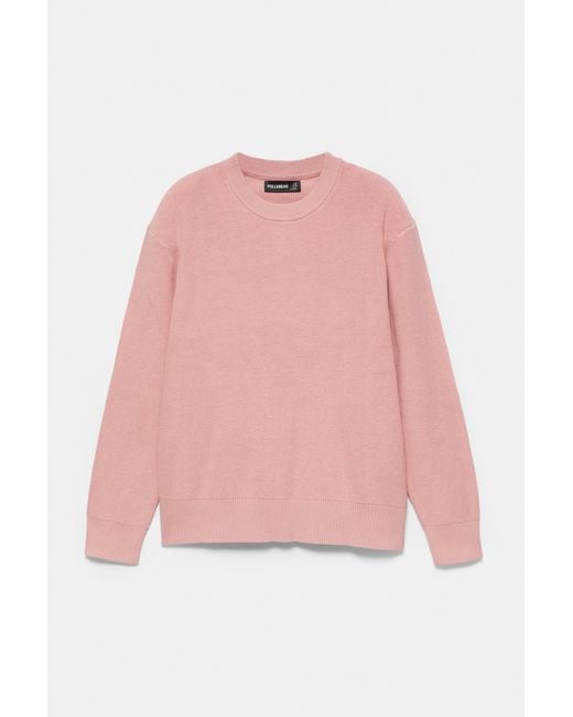 Pull&Bear Pink Basic Jumper for men